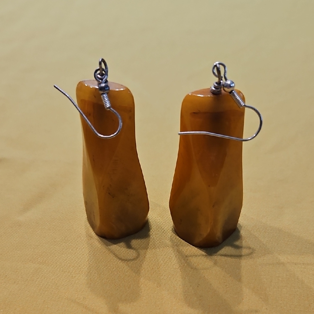 Art Deco Style Earrings Made From Vintage  Bakelite Cigar / Cigarette Holders